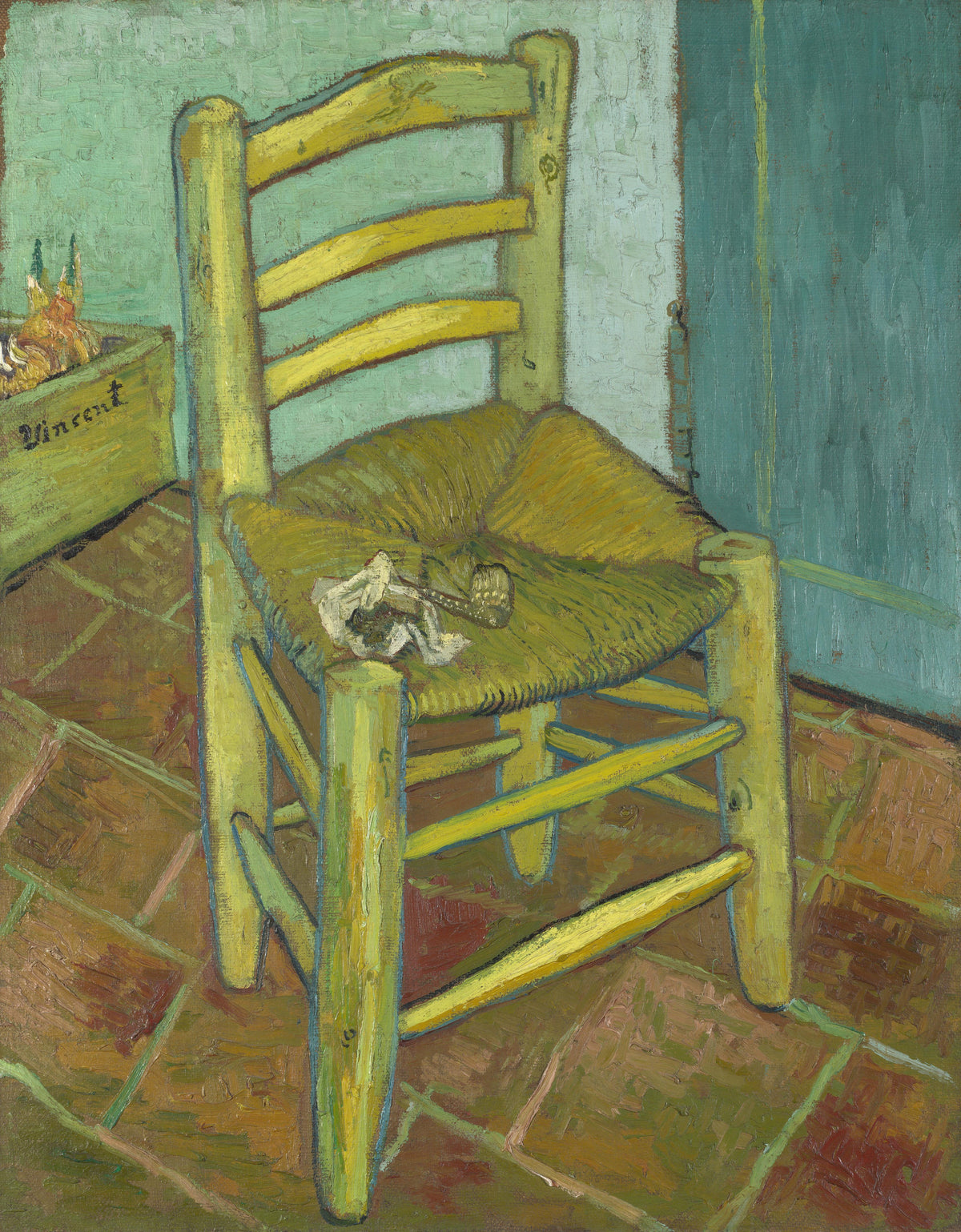 La Chaise de Van Gogh avec pipe, tableau de 1888