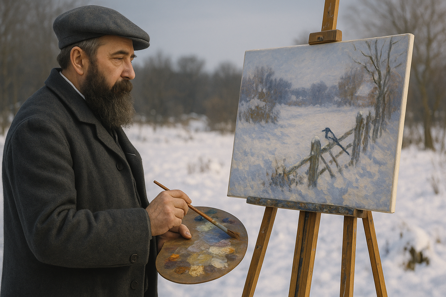 Claude Monet La Pie : Un Oiseau Solitaire dans un Paysage de Neige