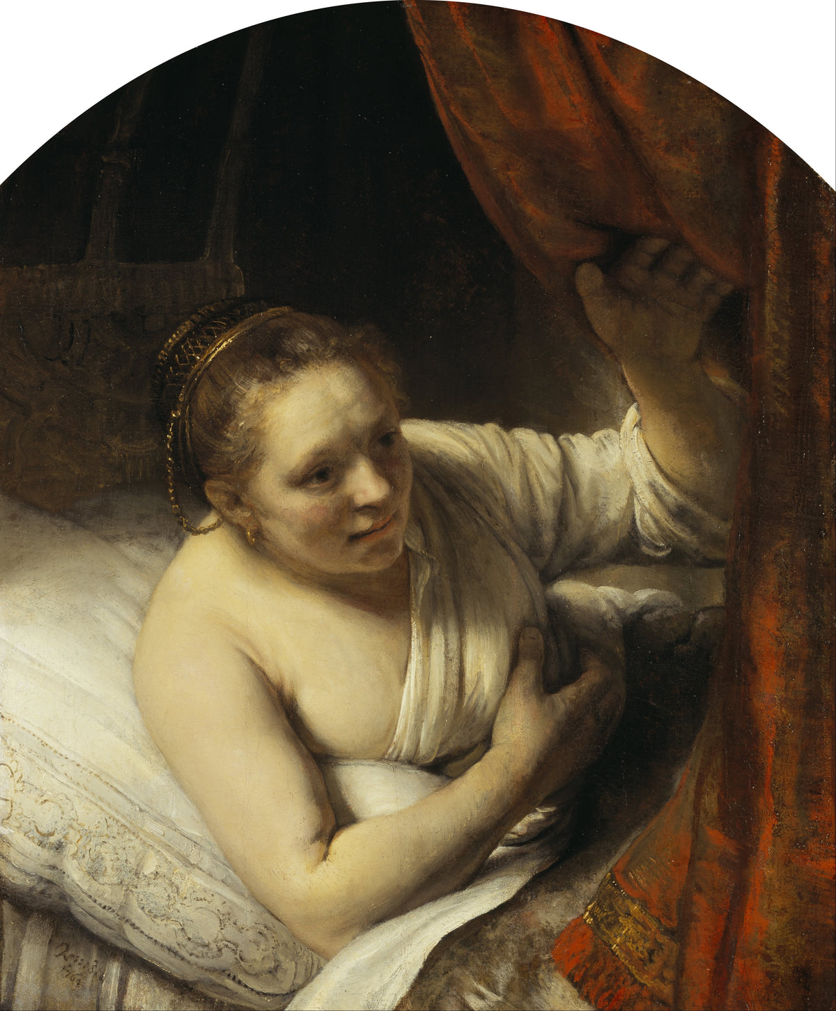 Une femme au lit de Rembrandt, œuvre souvent associée à Geertje Dircx, identification discutée