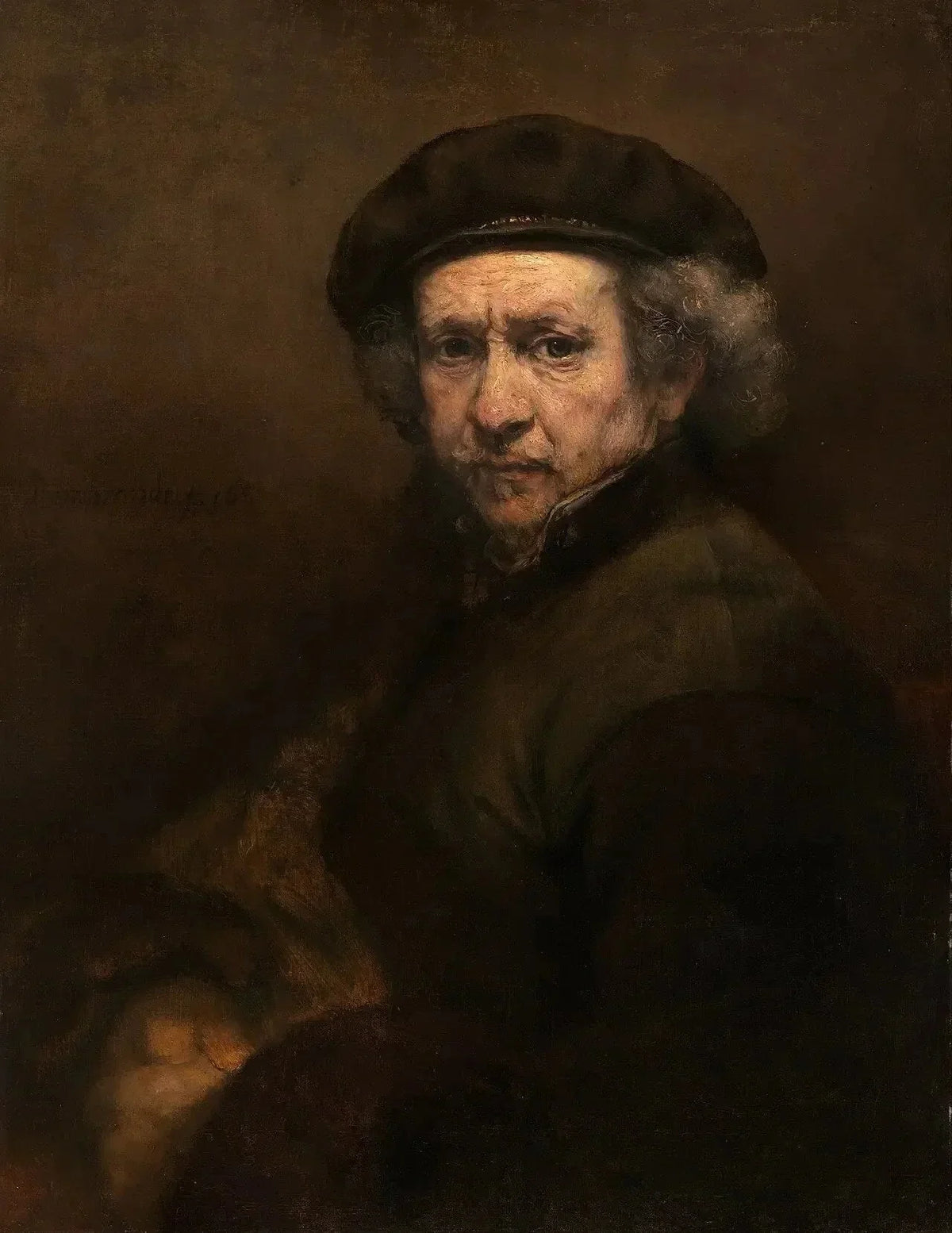 Autoportrait de Rembrandt au béret et au col droit, 1659, National Gallery of Art
