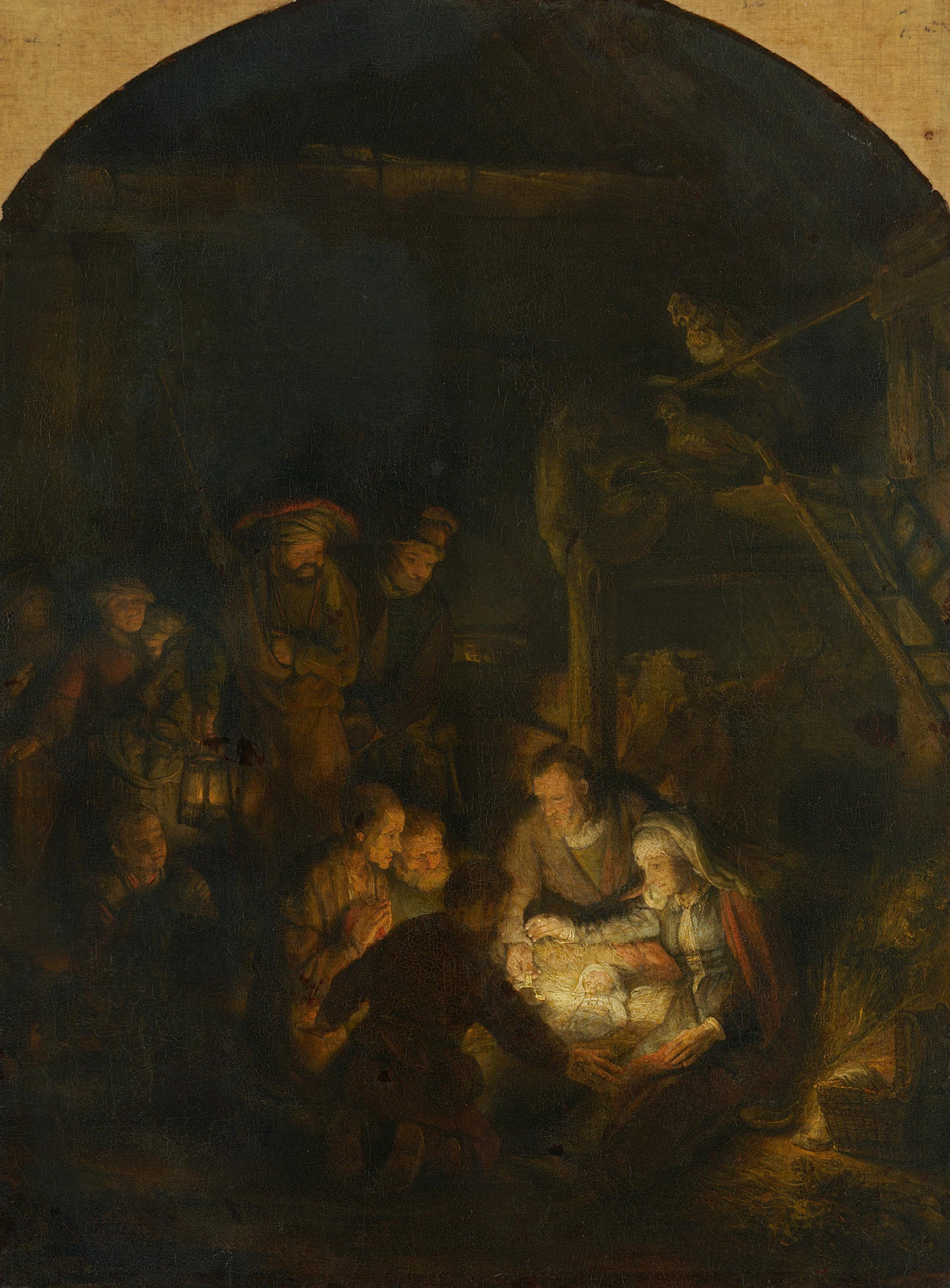 L’Adoration des bergers de Rembrandt, scène nocturne peinte en 1646
