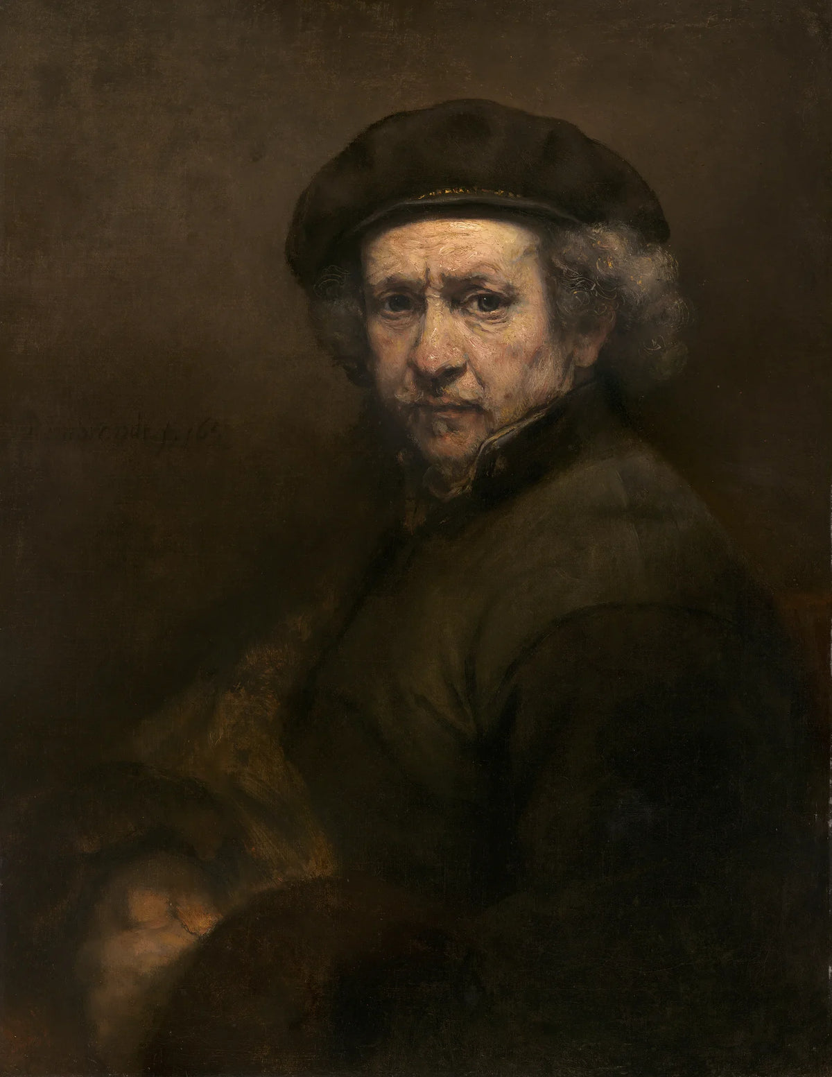 Autoportrait de Rembrandt en 1659 pour sa biographie complète