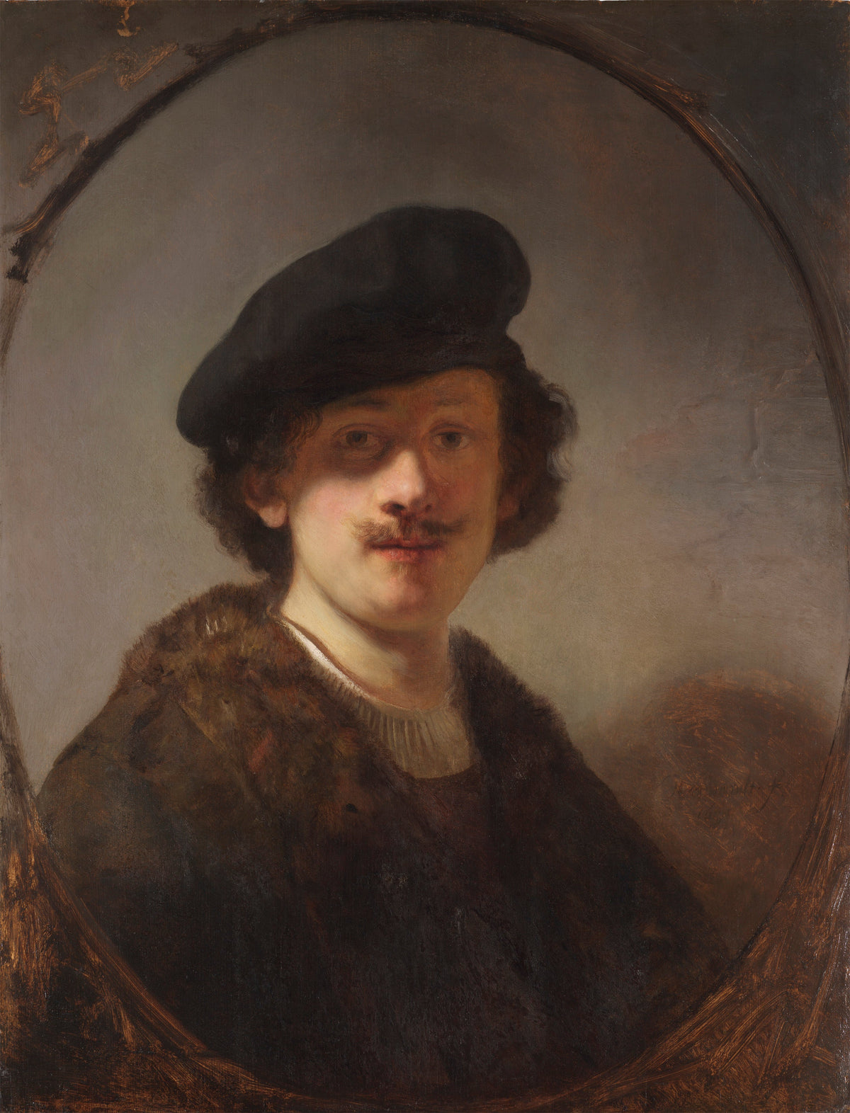 Autoportrait aux yeux ombragés de Rembrandt, 1634, The Leiden Collection