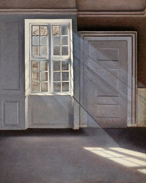 Poussière dans les rayons du soleil, peinture de Vilhelm Hammershøi