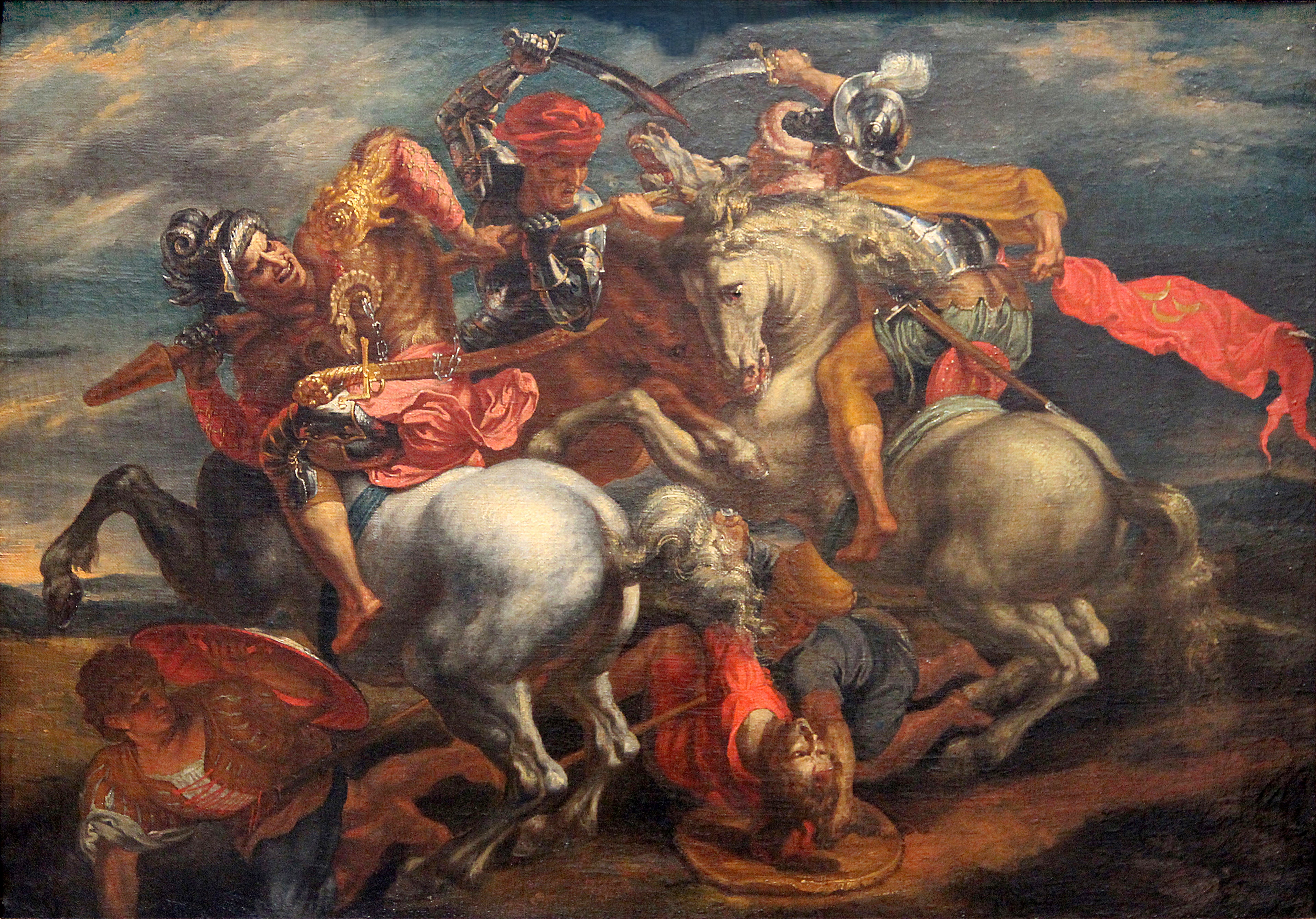 "Die Schlacht von Anghiari" (Der Kampf um das Banner). - Peter Paul Rubens