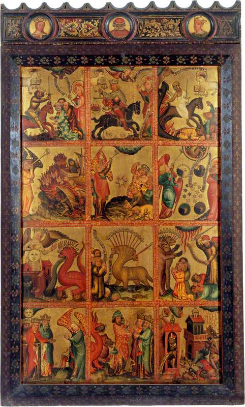 12 Szenen der Apokalypse (Triptykhinterseite, rechte Flügel, Innenseite) - Meister Bertram