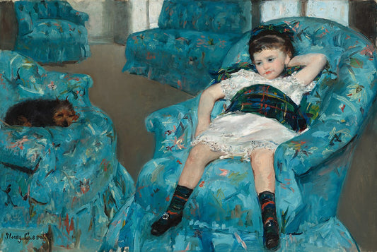 🪑 Mädchen in einem blauen Sessel – Mary Cassatt (1878)
