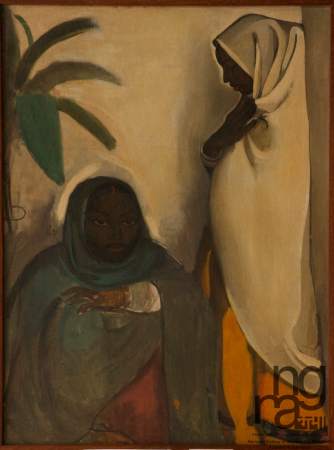 Deux Femmes, Amrita Sher-Gil, 1936, huile sur toile marouflée sur panneau