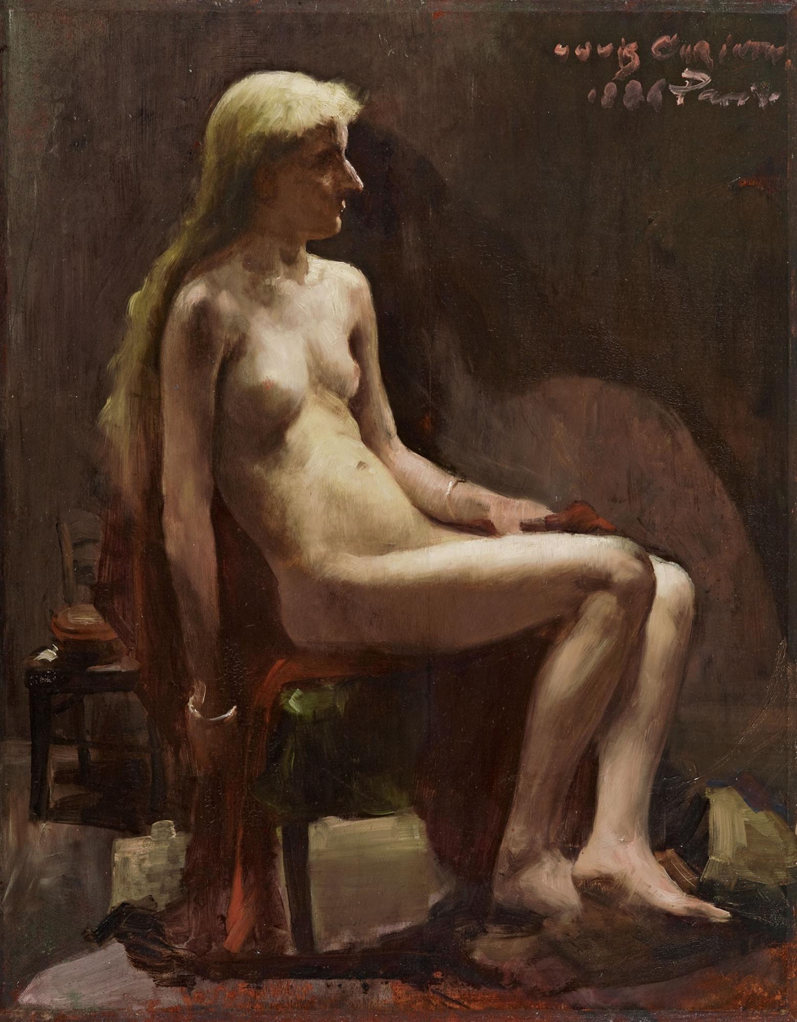 femme nue assise - Lovis Corinth
