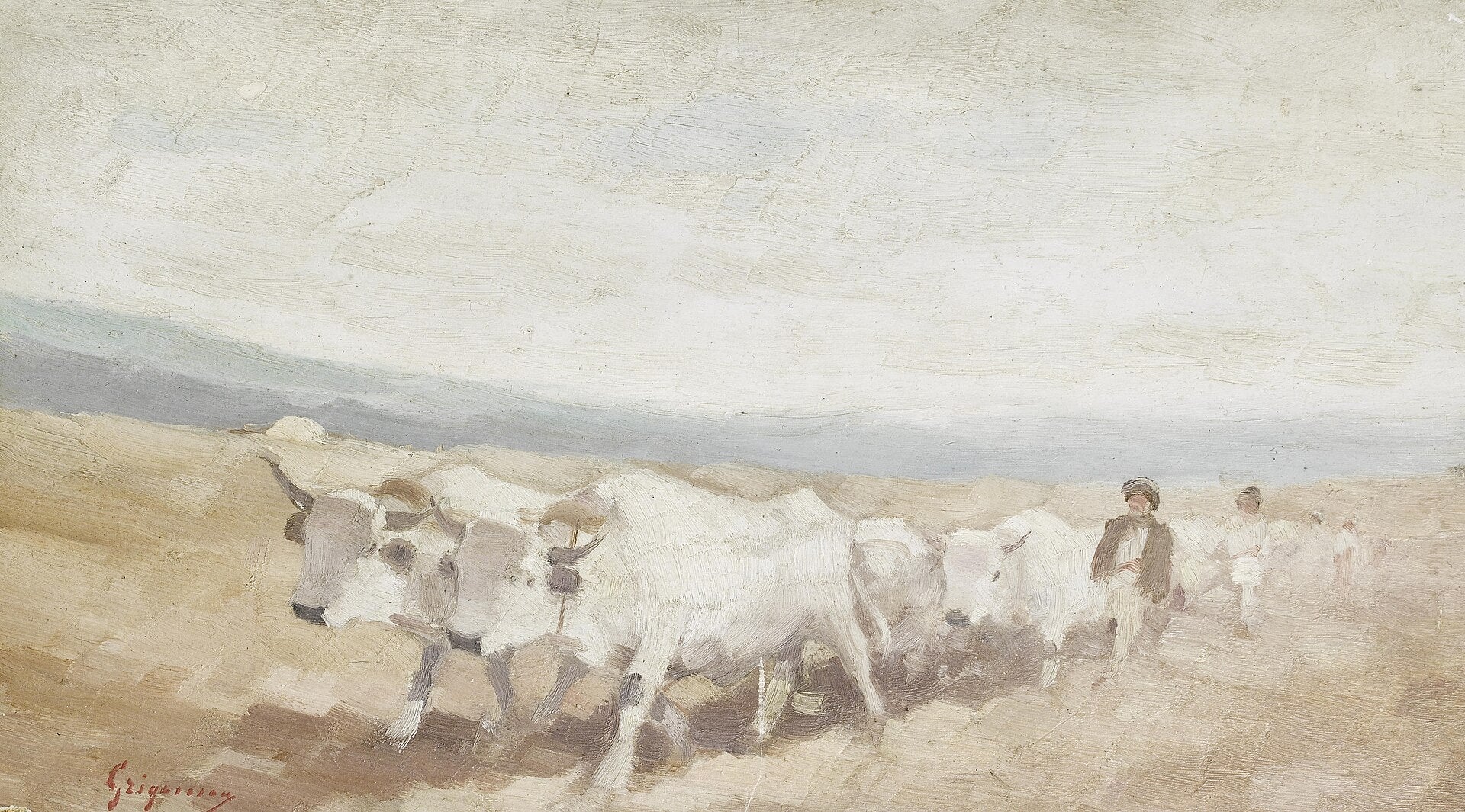 Le Char à bœufs, Nicolae Grigorescu, date non précisée, peinture à l’huile