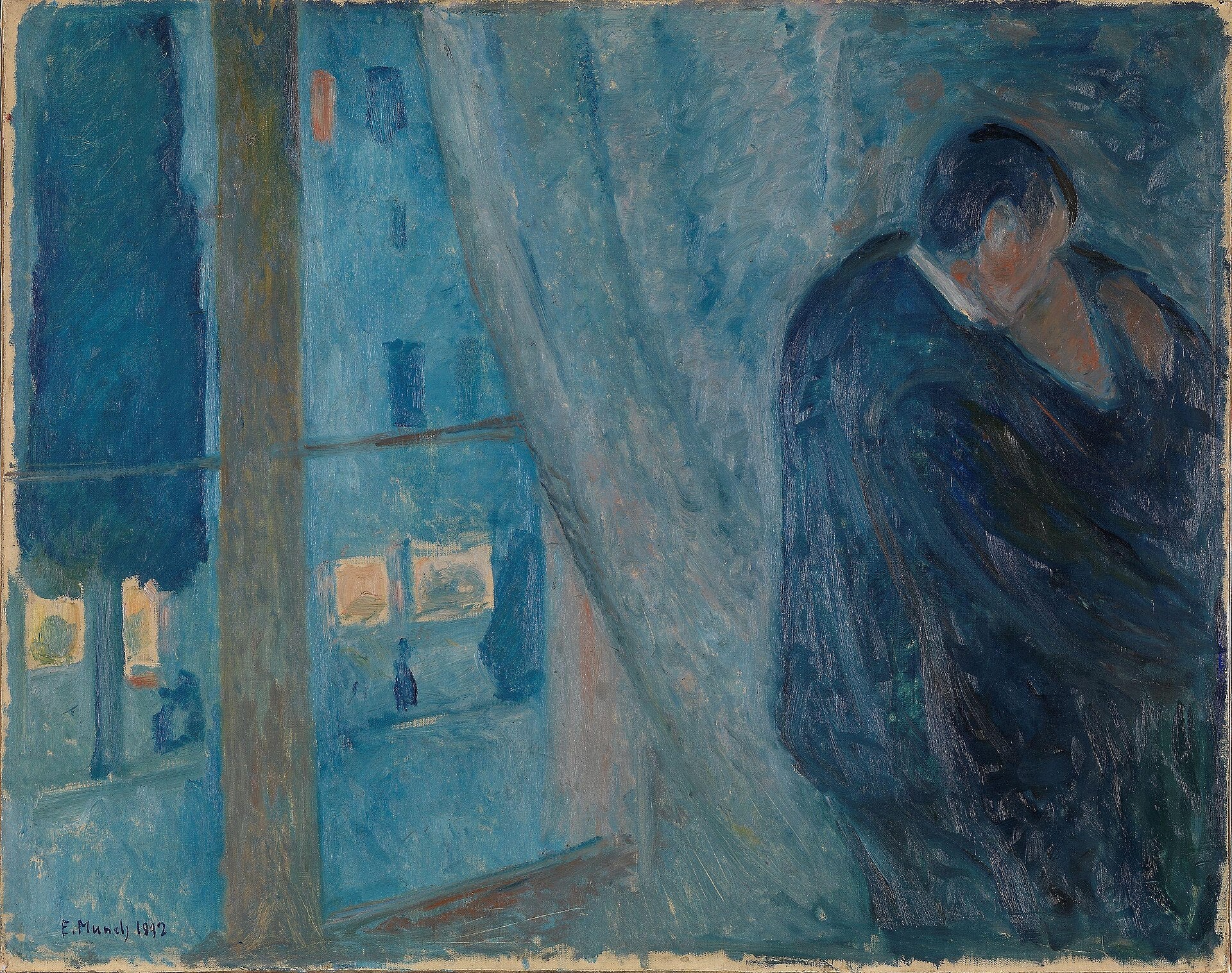 Le Baiser près de la fenêtre, Edvard Munch, 1892, peinture à l’huile