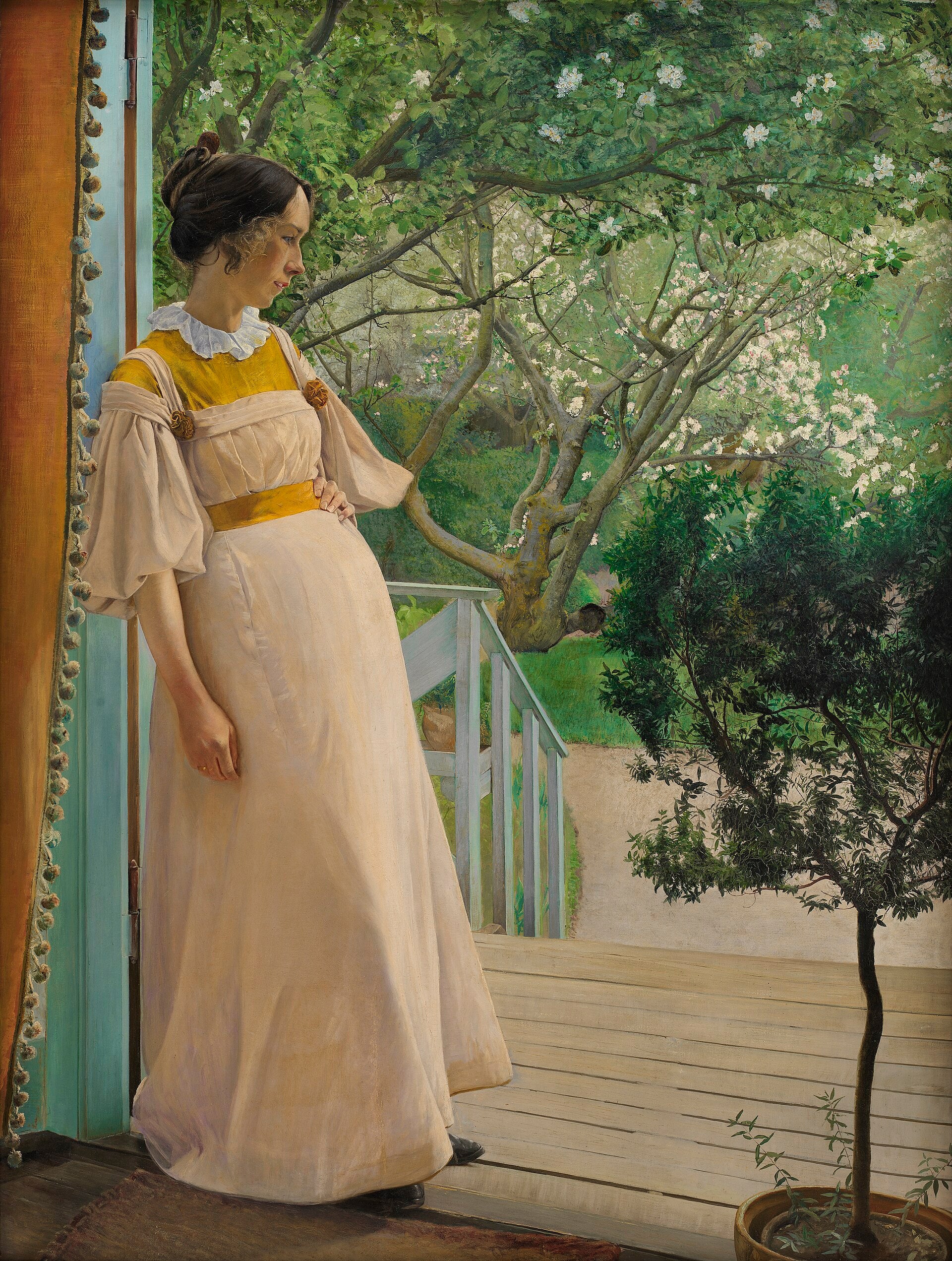 À la porte du jardin, la femme de l’artiste, L. A. Ring, 1897
