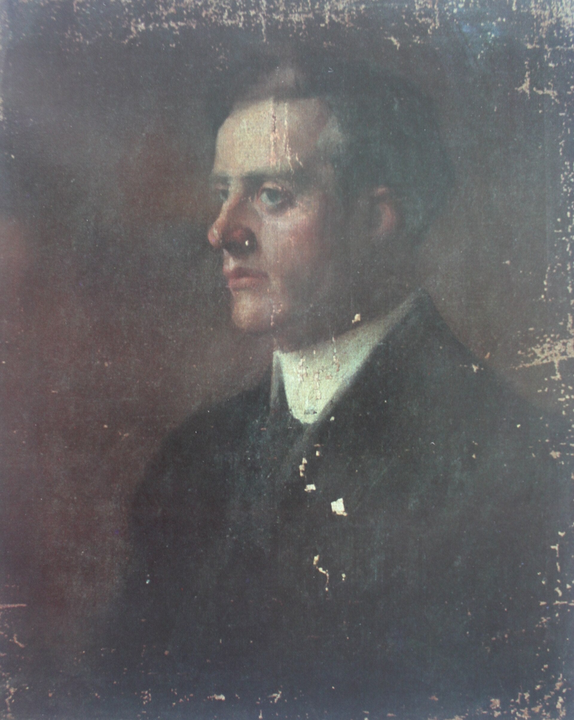 Le Jeune Homme aux yeux bleus, Li Tiefu, années 1910, huile sur toile