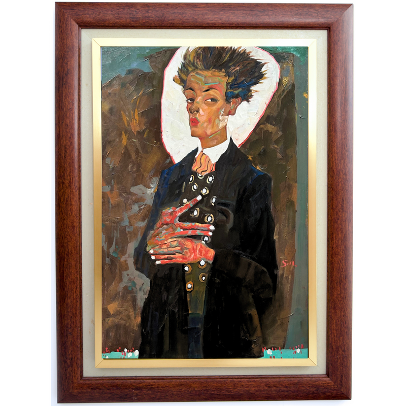 Selbstporträt mit Weste - Egon Schiele
