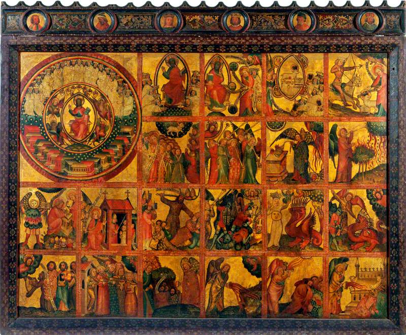 21 Szenen der Apokalypse (Triptykretabel, Mitteltafel) - Meister Bertram