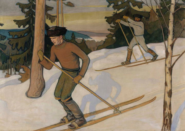 Jungen auf Skiern - Väinö Blomstedt