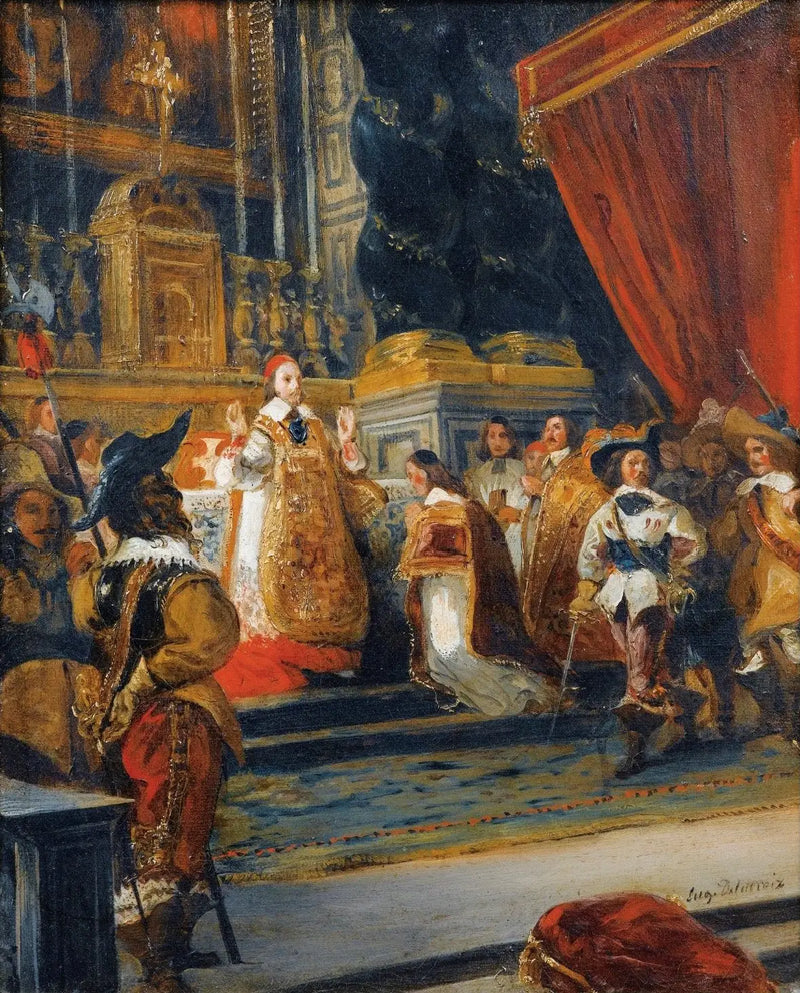 Der Kardinal Richelieu feiert die Messe in der Kirche des Palais-Royal - Eugène Delacroix