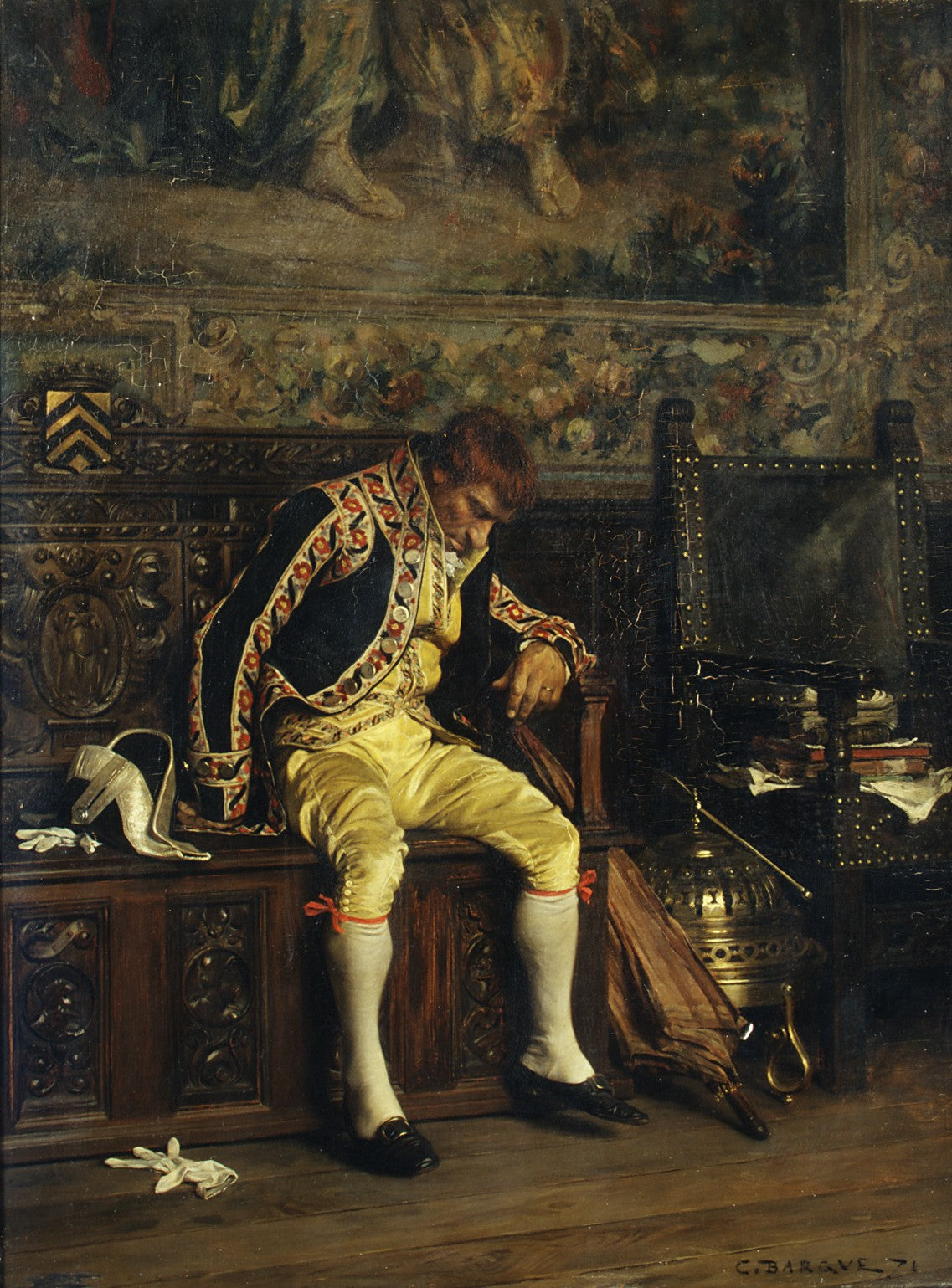 Un valet de pied qui dort - Charles Bargue