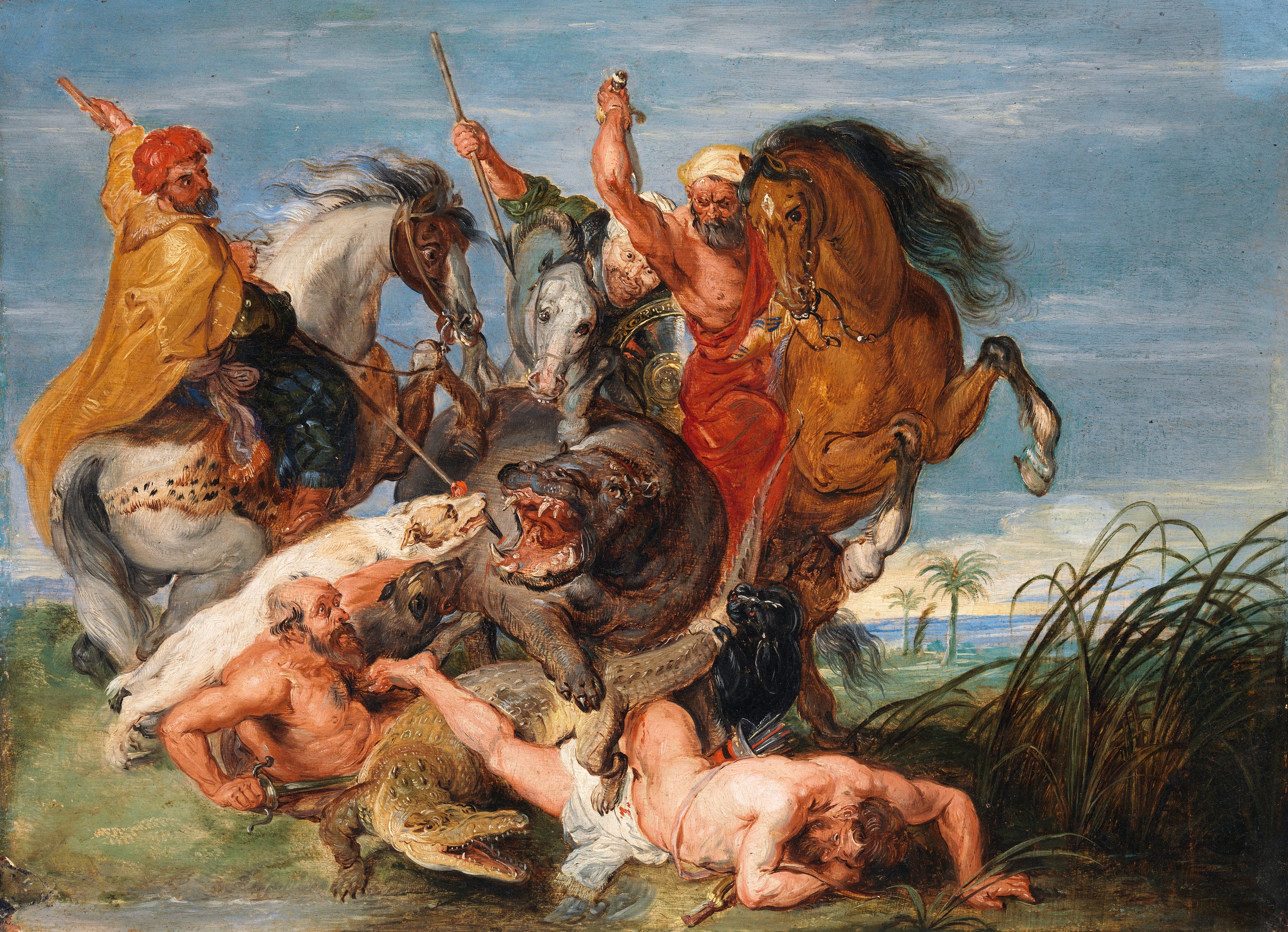 Eine Jagd auf das Nilpferd und das Krokodil - Peter Paul Rubens