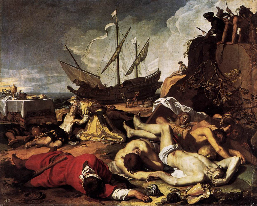 Charikleia  et  Théagène - Abraham Bloemaert image 1 tableau peint à l’huile sur toile