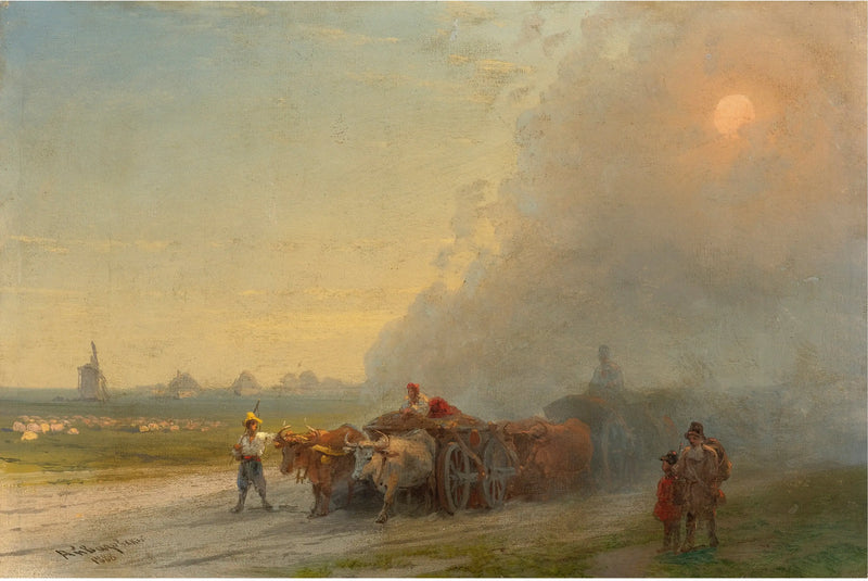 Ochsen in der ukrainischen Steppe - Ivan Aïvazovski