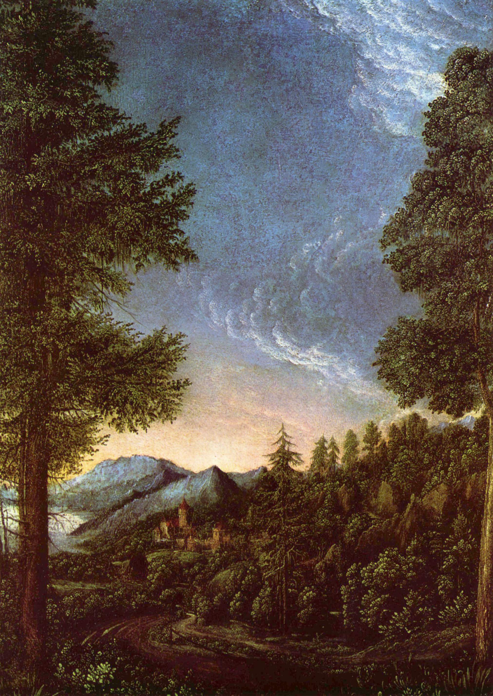Paysage du Danube vers Ratisbonne - Albrecht Altdorfer