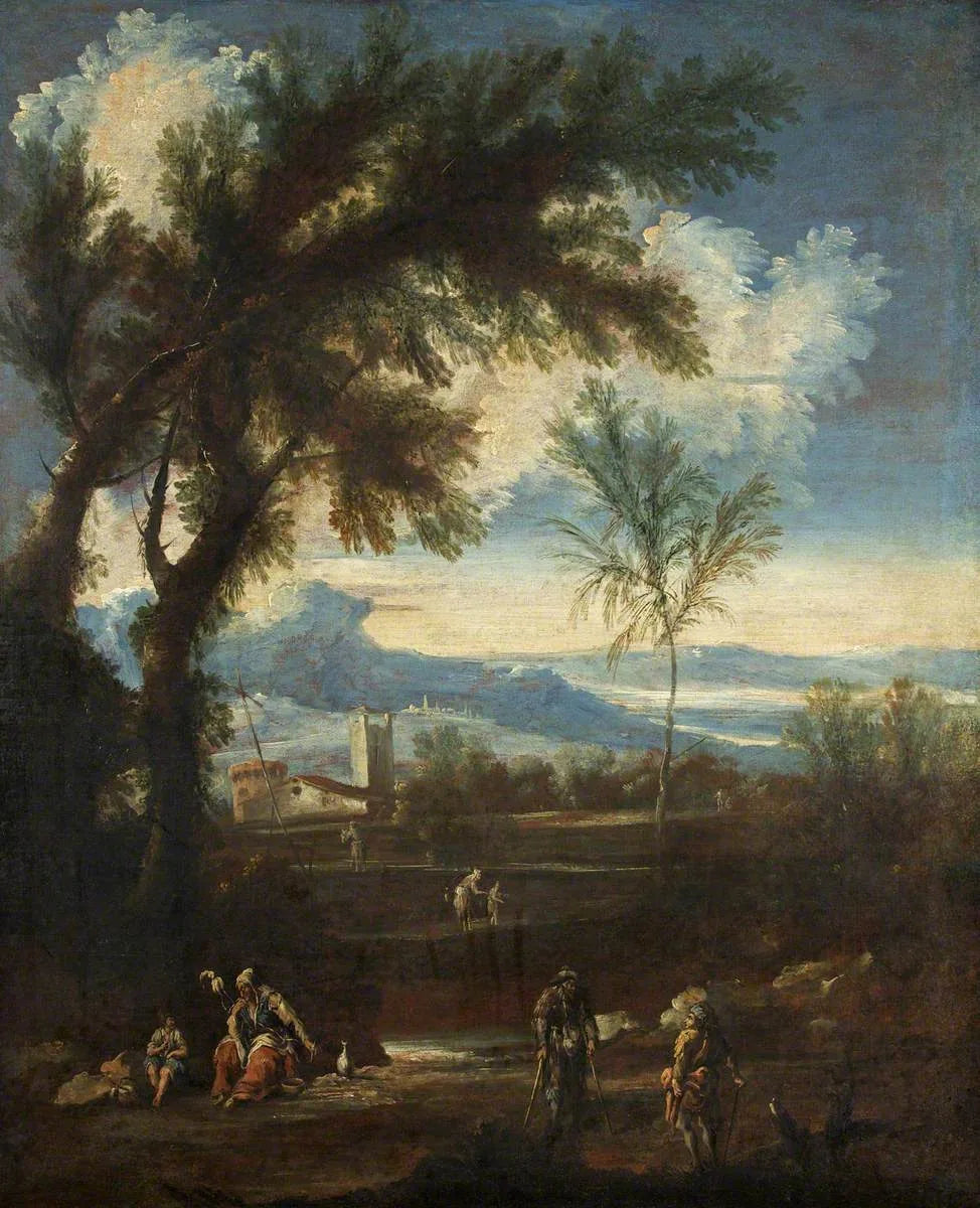 Paysage avec personnages - Alessandro Magnasco image 1 copie de tableau peinte à la main