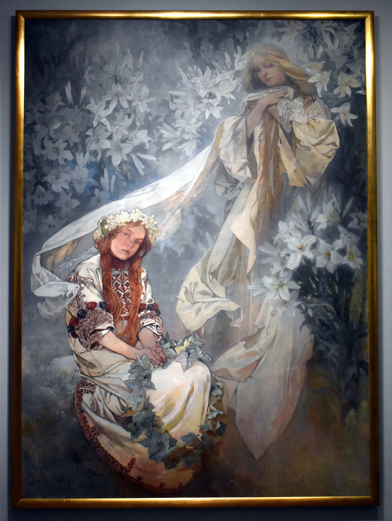 Jungfrau mit Lilien - Alphonse Mucha