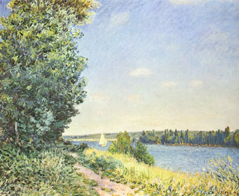 Normandie, der Pfad am Wasser, Abend in Sahurs - Alfred Sisley