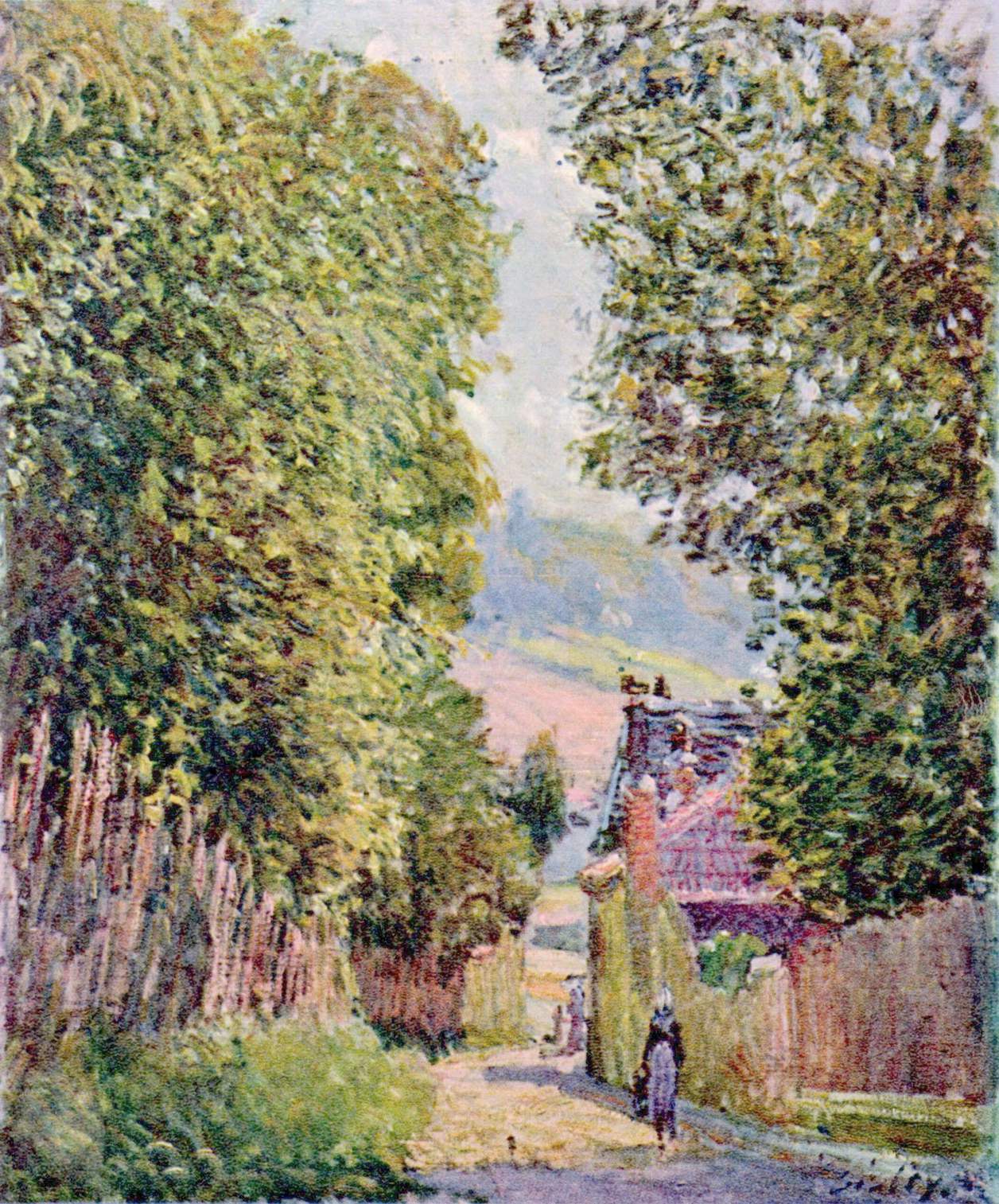 Reproduction du tableau « Une rue à Louveciennes - Alfred Sisley » par Alpha Reproduction en peinture à l’huile