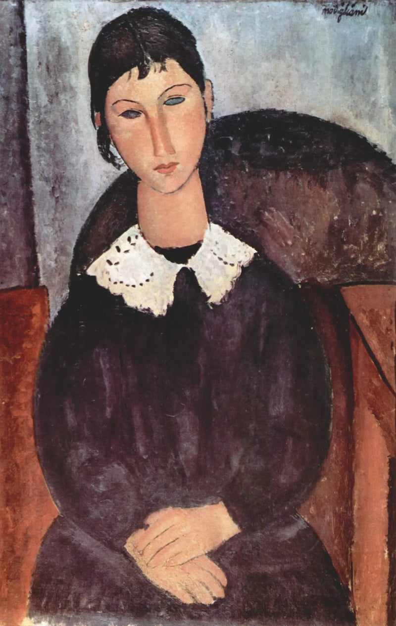 Elvire mit weißem Kragen - Amedeo Modigliani