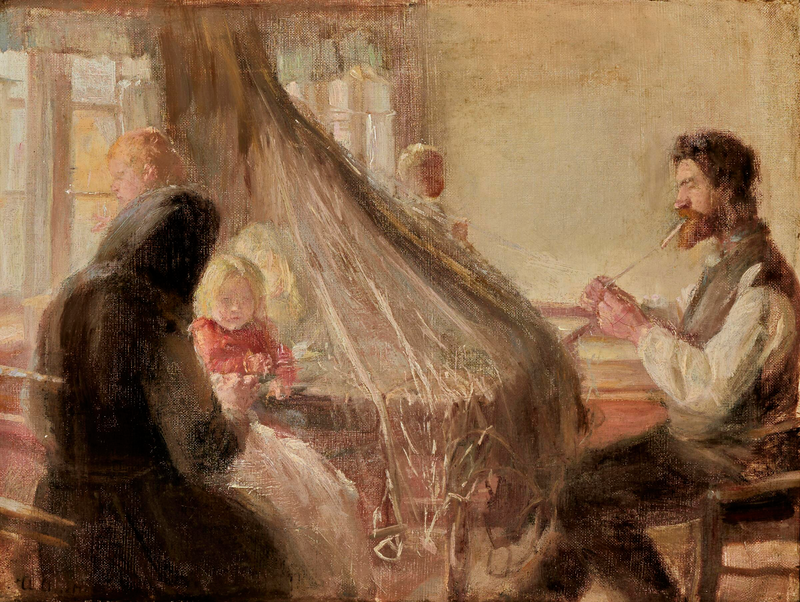 Innenraum eines Fischerhauses in Skagen. - Anna Ancher