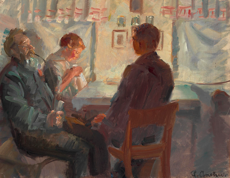 Der Besuch des Freiers. Studie. – Anna Ancher