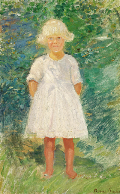 Une jeune fille dans le jardin. - Anna Ancher - Alpha Reproduction