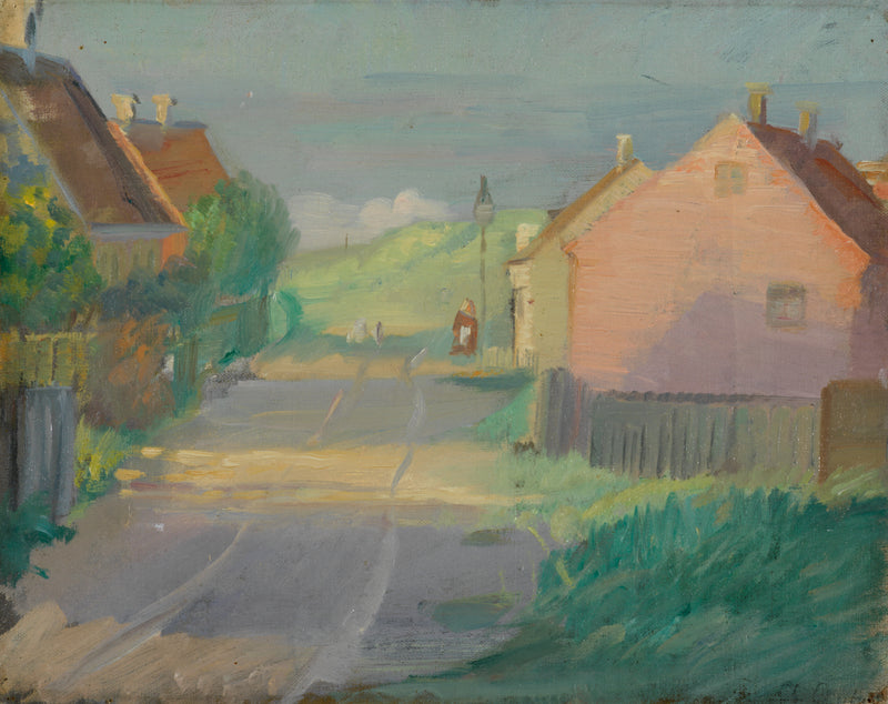 Eine enge Gasse in der Stadt ist Skagen - Anna Ancher