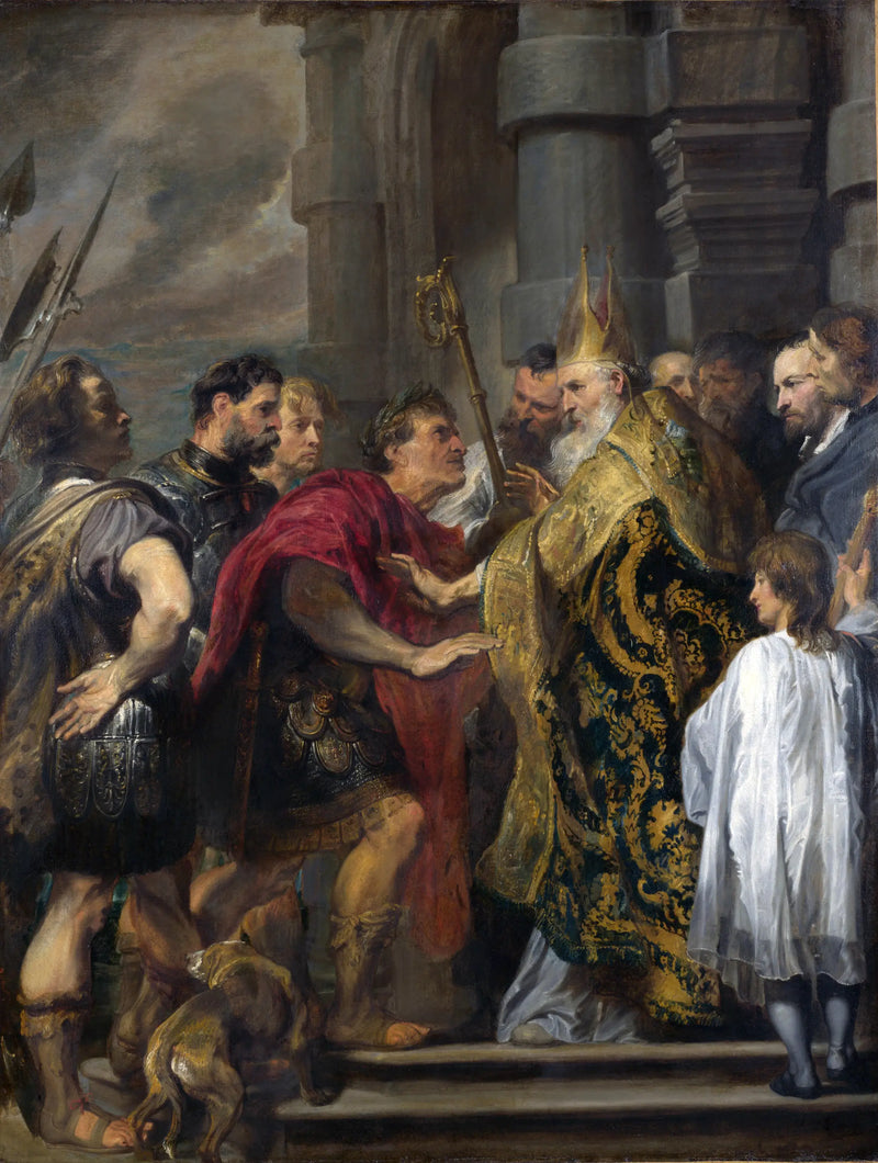 Saint Ambroise verweigert Theodose den Eintritt in seine Kirche - Antoine van Dyck
