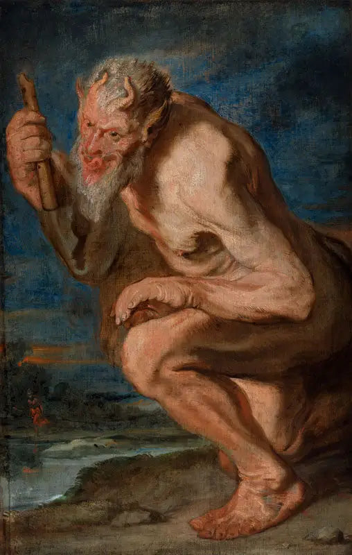 Marsyas kniend mit einer Flöte - Antoine van Dyck