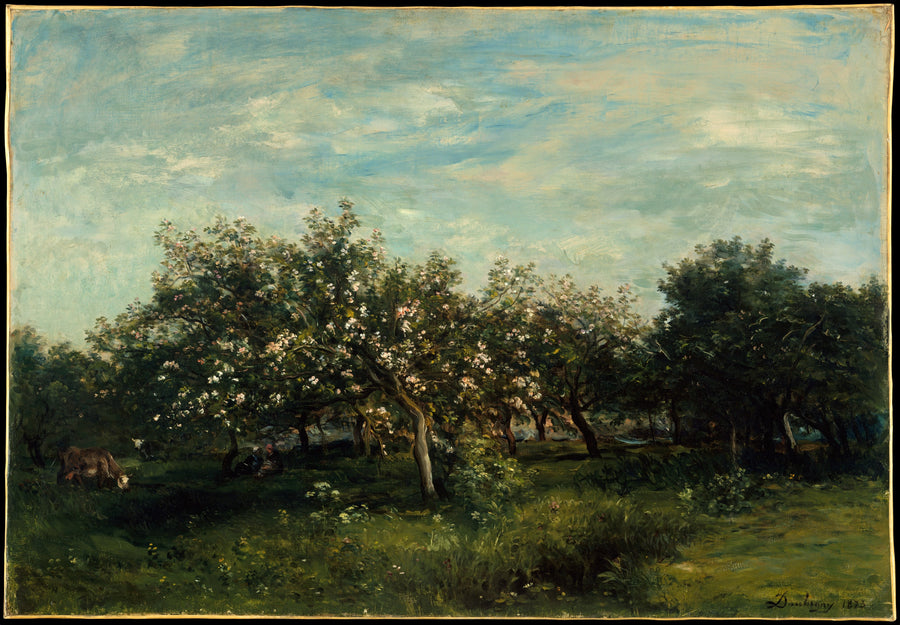 Fleurs de pommier, peinture de Charles-François Daubigny