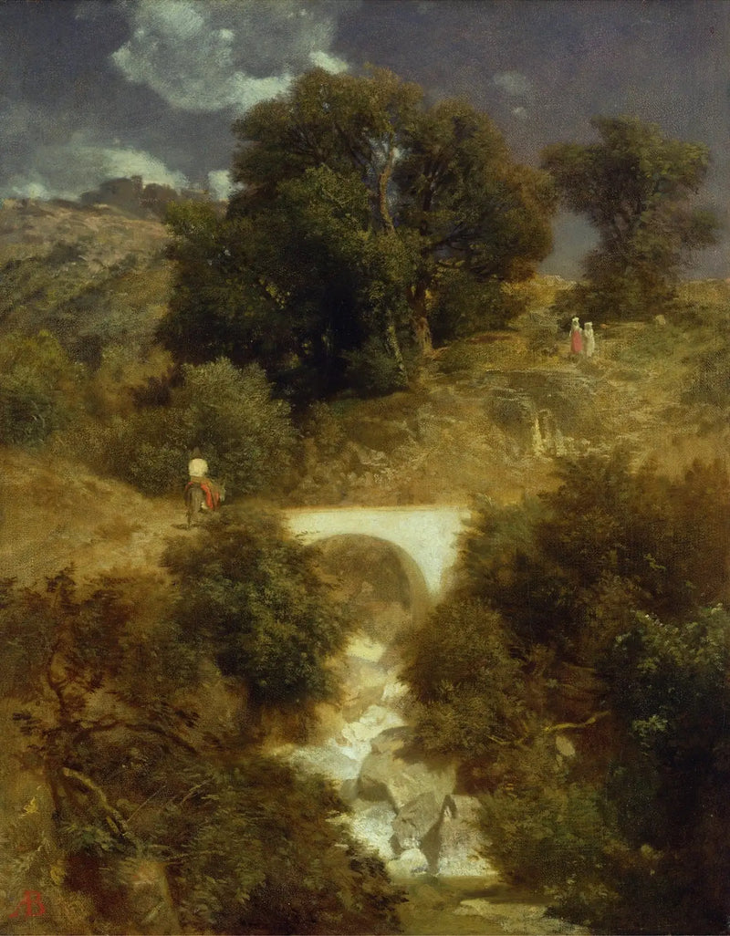 Römische Landschaft mit einer Brücke - Arnold Böcklin