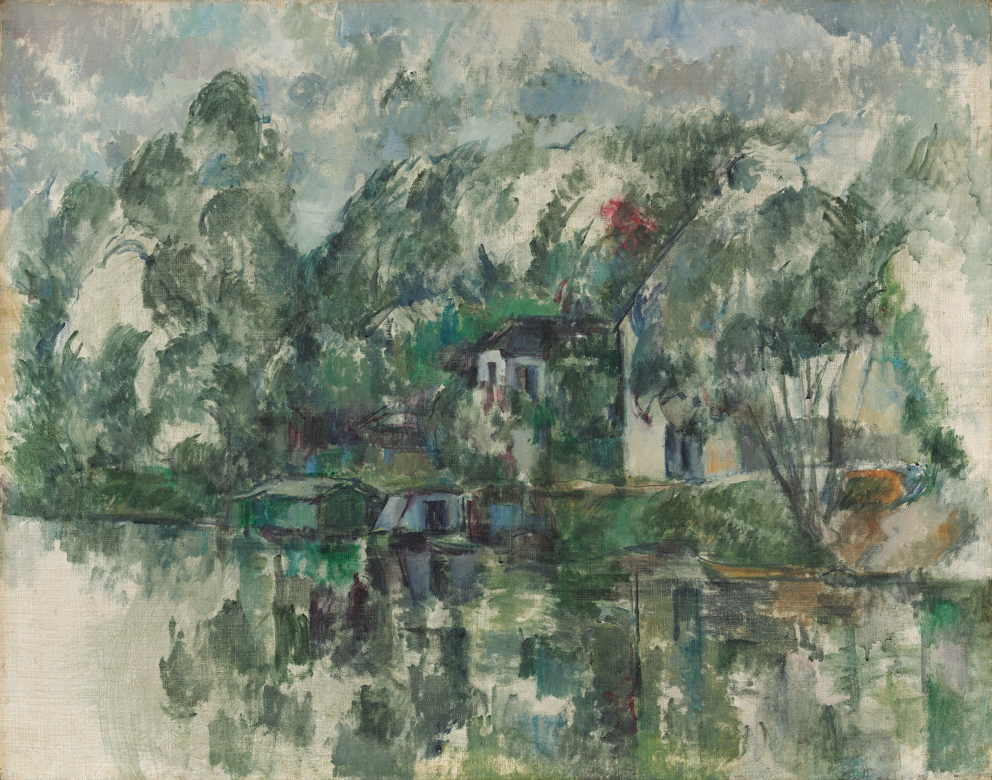 Reproduction du tableau « Au bord de l'eau - Paul Cézanne » par Alpha Reproduction en peinture à l’huile
