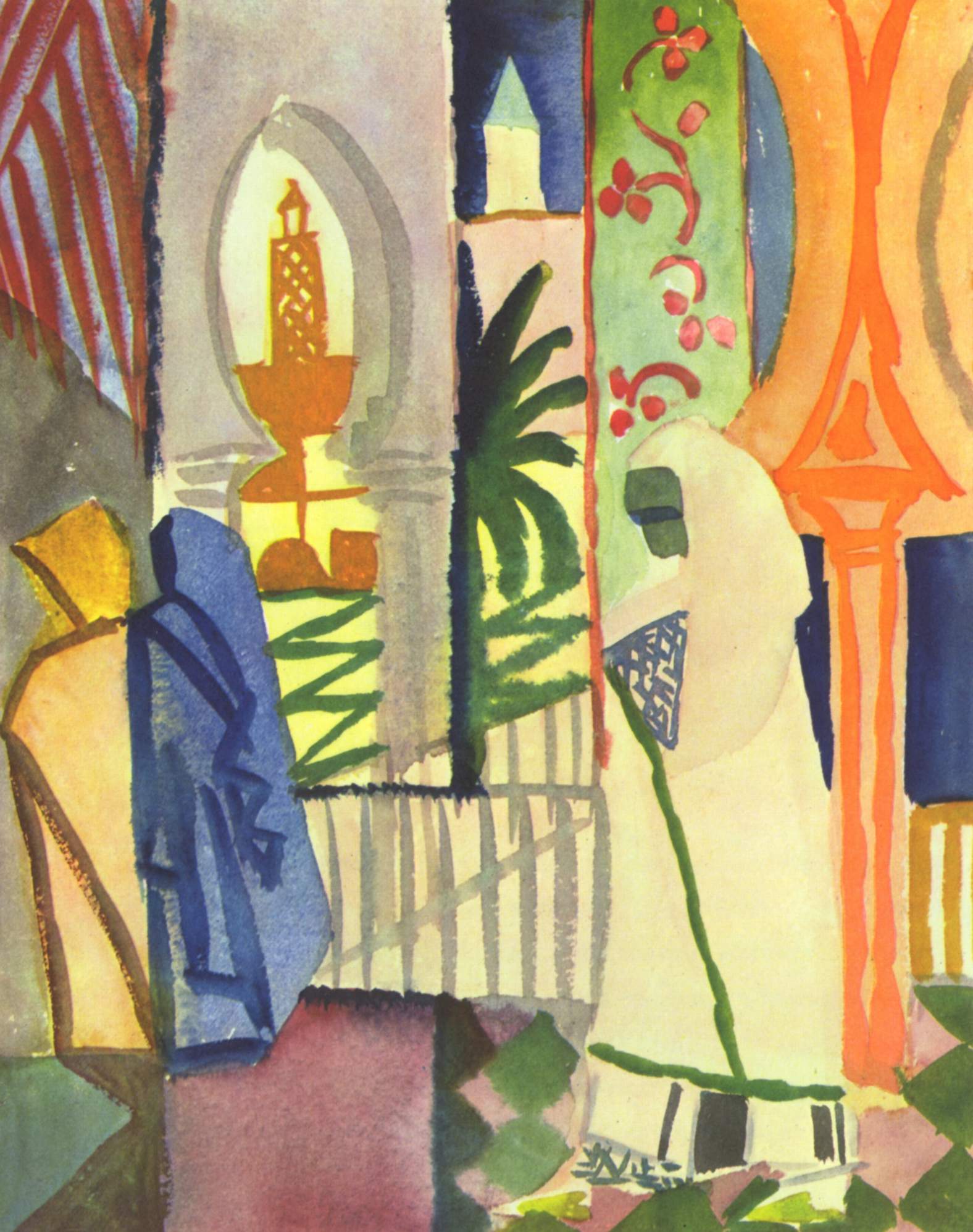 Reproduction du tableau « Dans la salle du temple - August Macke » par Alpha Reproduction en peinture à l’huile