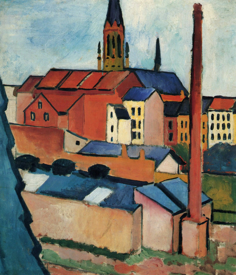 Heilige Maria mit Häusern und Kamin (Bonn) - August Macke