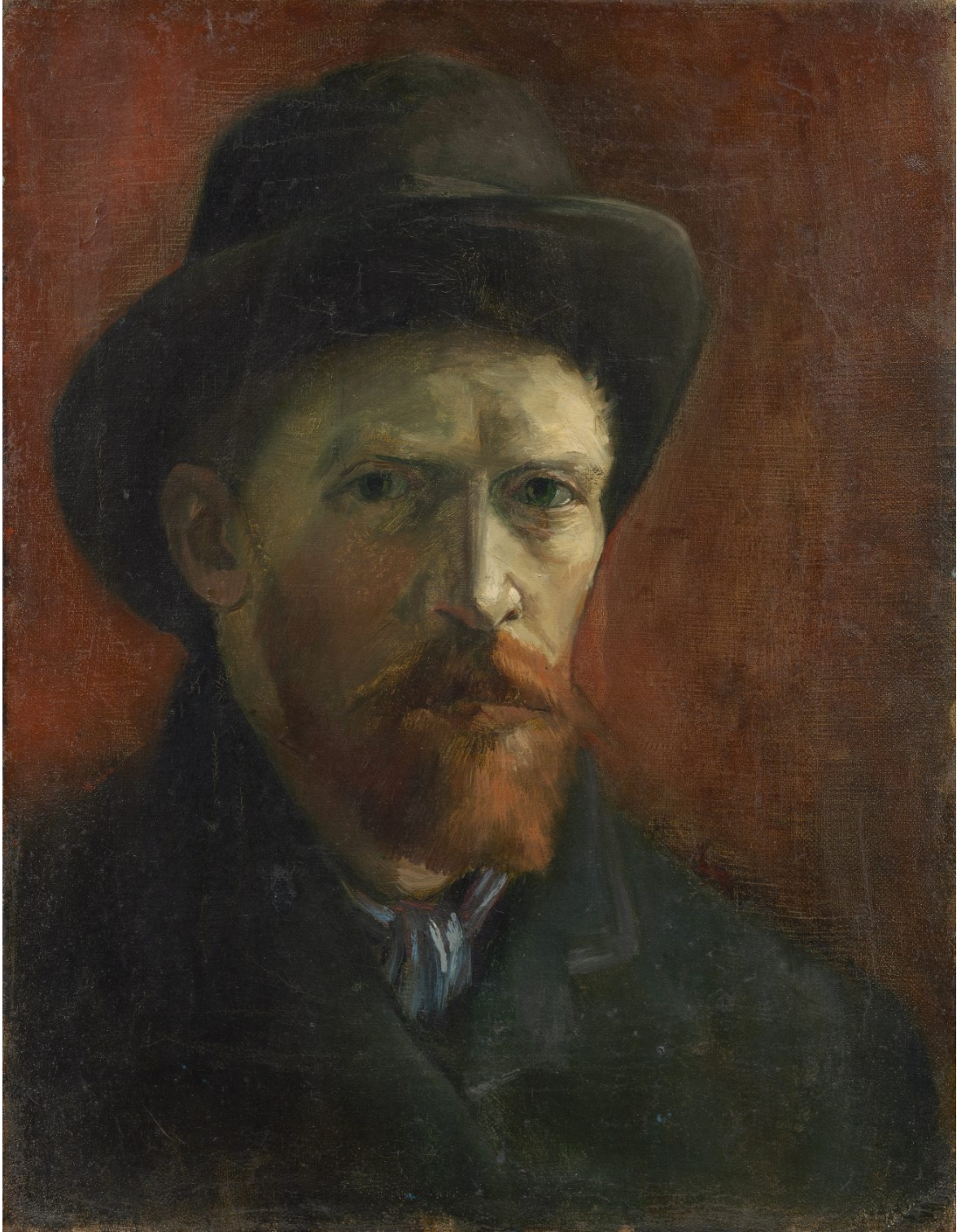 🎩 Selbstporträt mit einem dunklen Filzhut – Vincent van Gogh (1886)