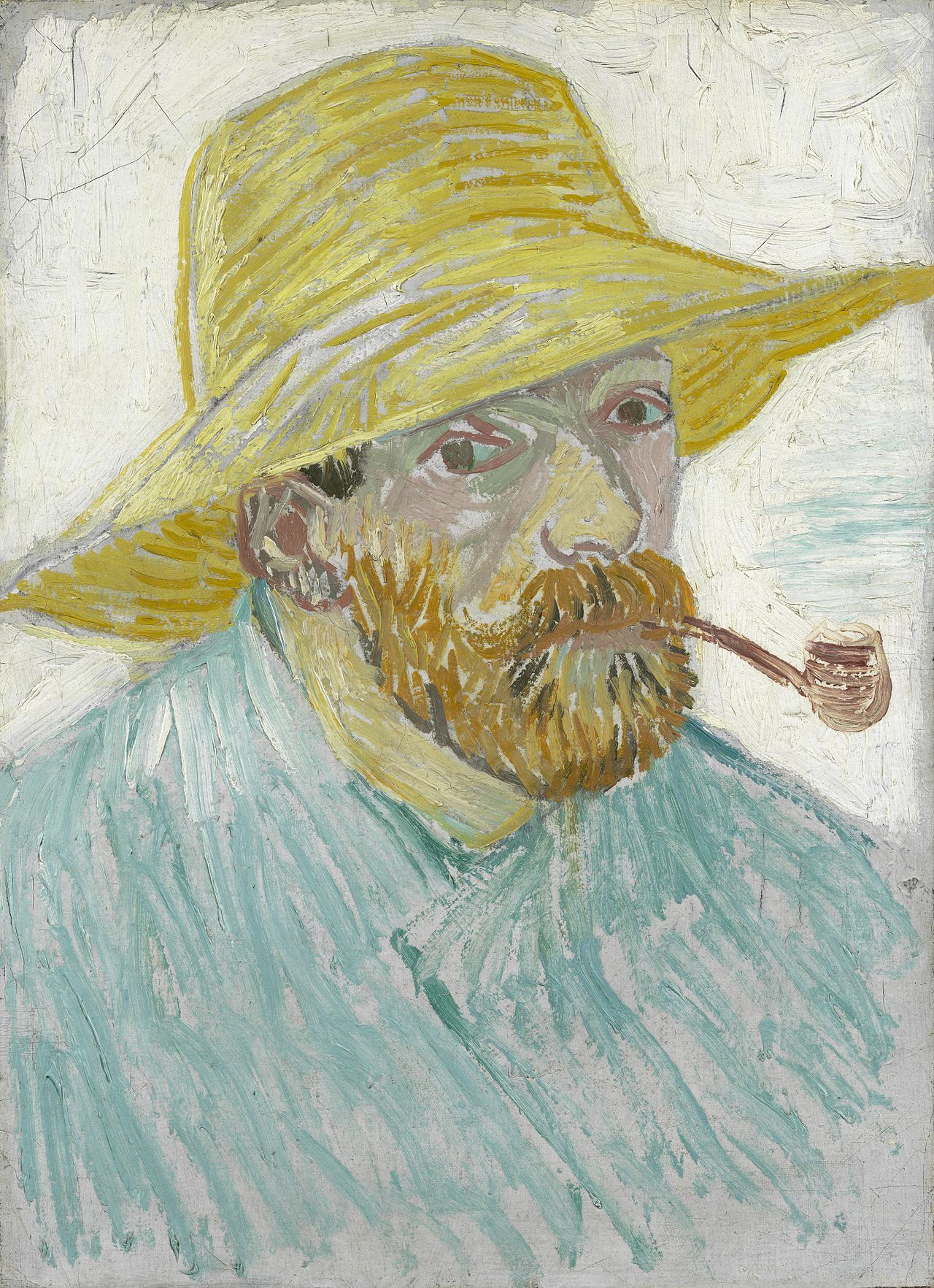 🎨 Selbstporträt mit Strohhut und Pfeife – Vincent van Gogh