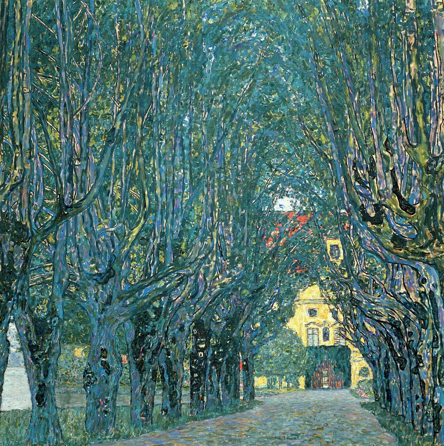 🌳✨ Allee im Schlosspark Kammer – Gustav Klimt (1912)