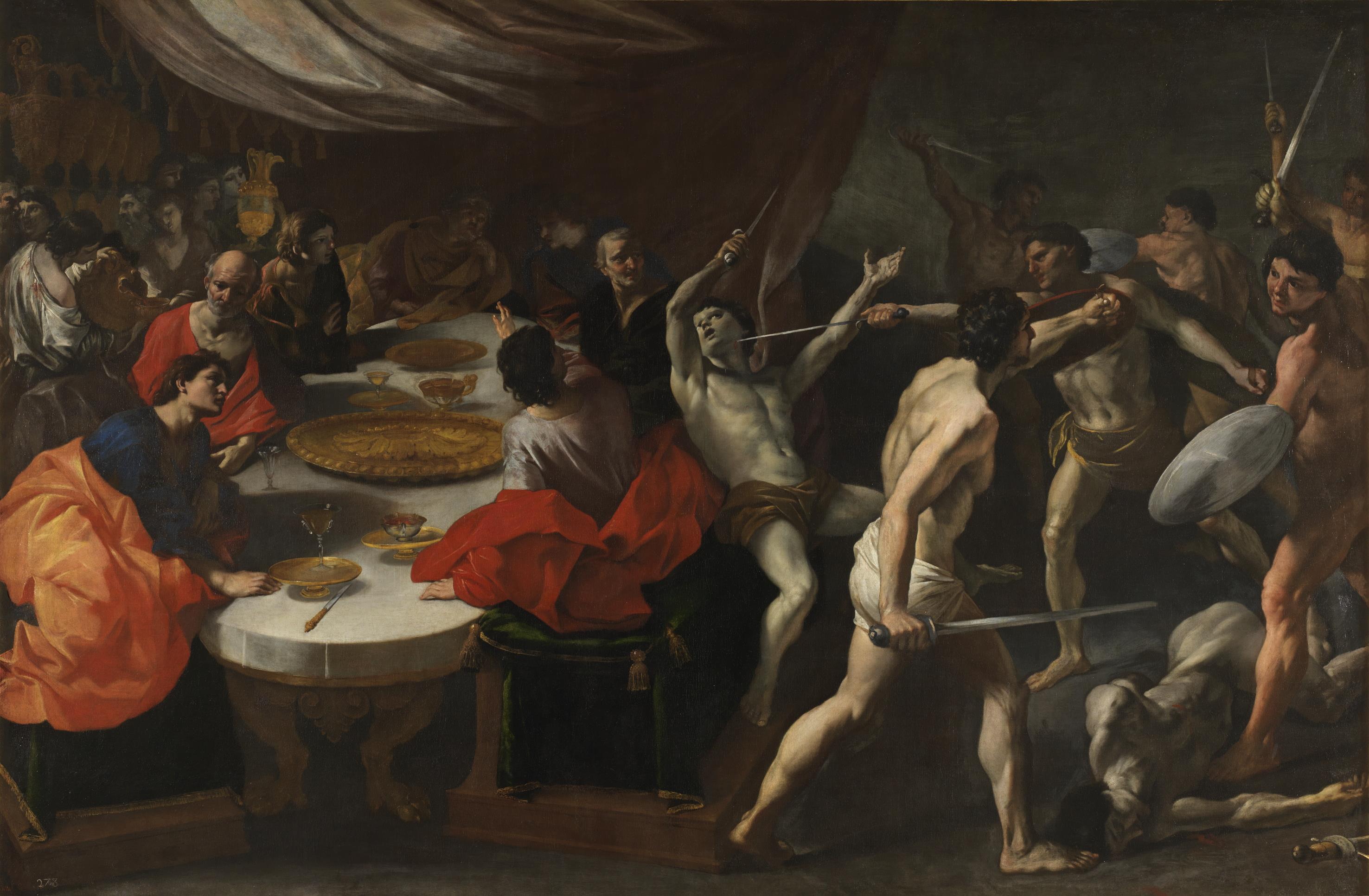 Gladiateurs à un banquet - Giovanni Lanfranco - Alpha Reproduction