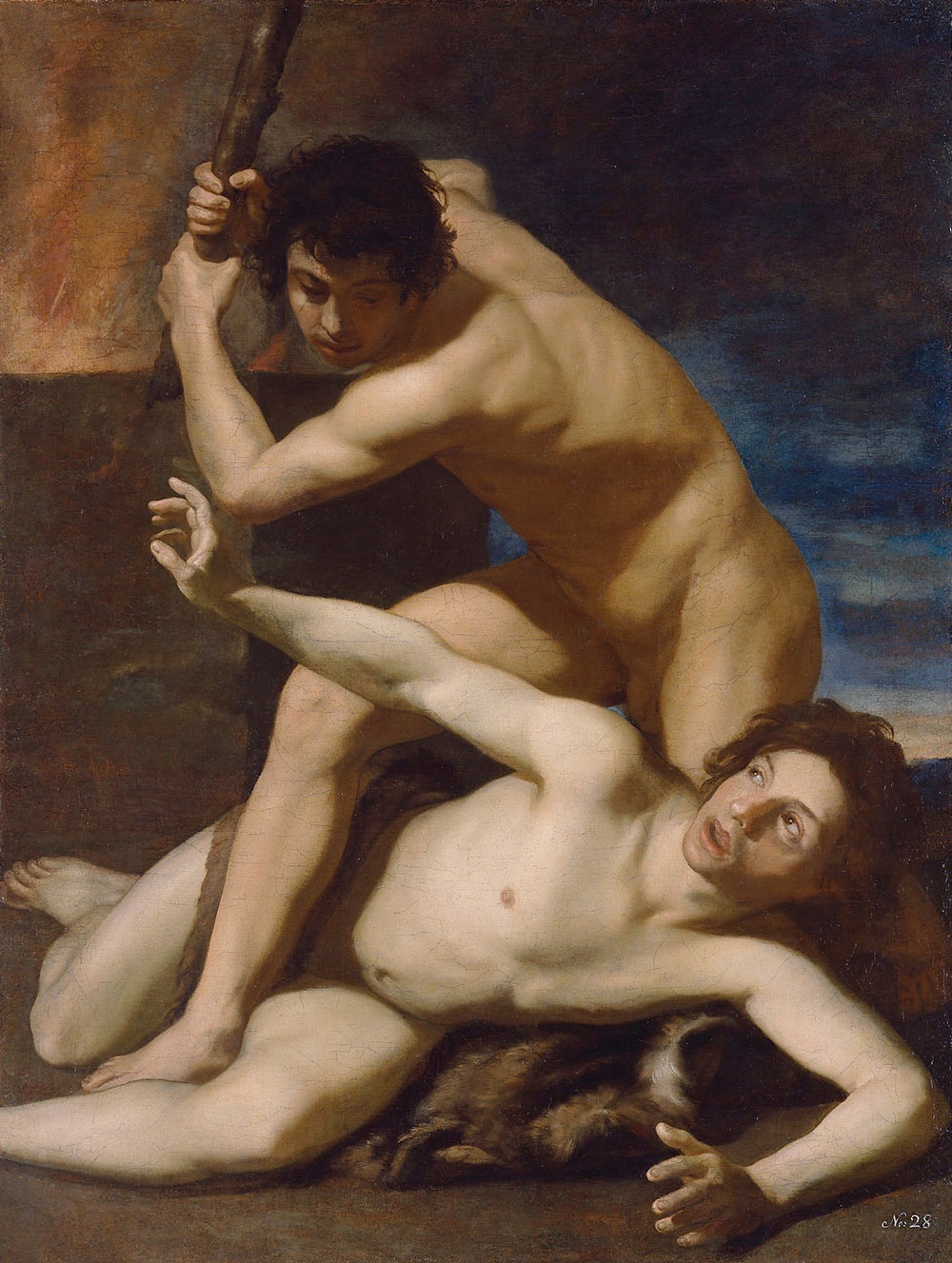 Caïn tue Abel - Bartolomeo Manfredi image 1 copie de tableau peinte à la main