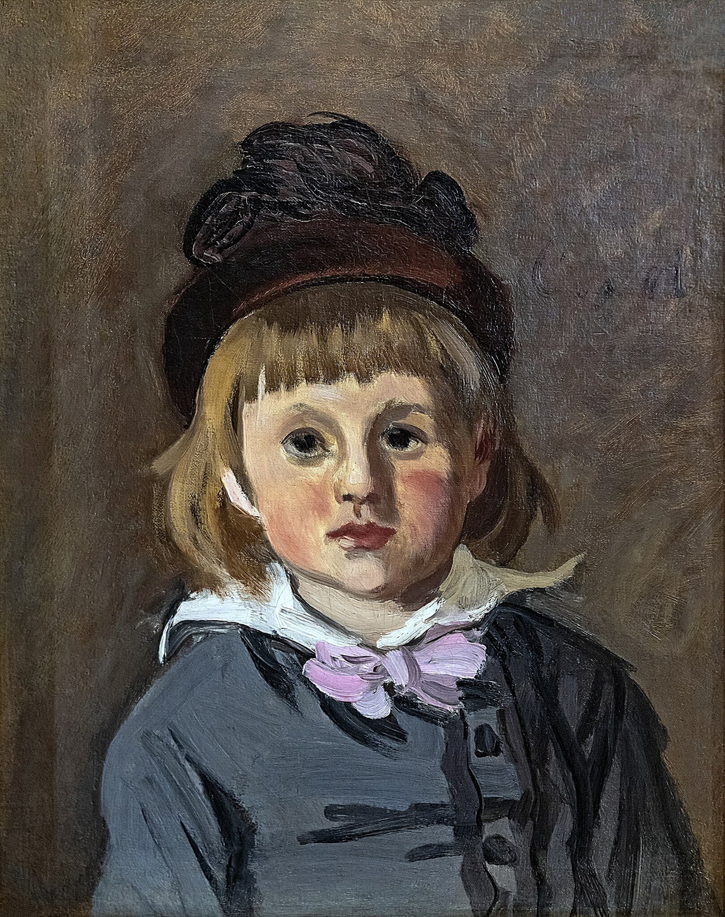 „Porträt von Jean Monet mit Bommelmütze“ – Claude Monet (1869)