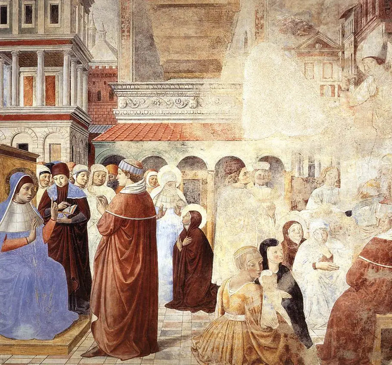 Szenen mit Heiligen Ambrosius (Szene 9, Nordwand) - Benozzo Gozzoli