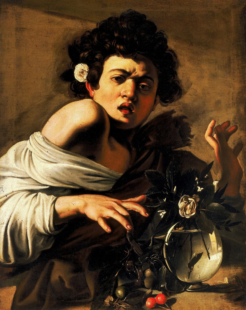 Junge, von einem Eidechsen gebissen - Caravaggio